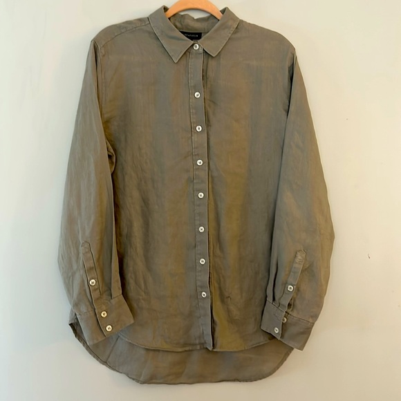 Lord &Taylor Linen Tan long Sleeves blouse - Picture 2 of 9